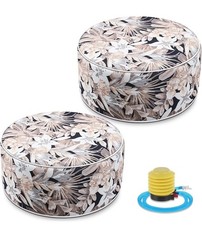 Inflatable Outdoor Ottoman Pouf Waterproof Round Footrest w/ Handle D29xH9 2pcs Pouf price