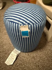 Dorm Pouf Striped Blue - Room Essentials Pouf price