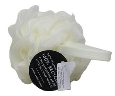 Bath & Body Works White Shower Mesh Sponge Loofah Pouf Silicone Strap New Pouf price
