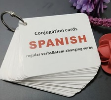 English Spanish Language Learning Tool Verb Conjugation Flashcards For Beginners Foreign Language Cards price