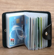 PU Pocket Case 24 Slots Bits Credit ID Card Organizer Card Holder Bag Men's Card Holder price
