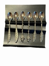 Alisveristime Turkish Teaspoons Set of 6 Silver 4 1/4" Traditional Motifs NEW Turkish Classics price