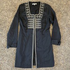 Cabi Turkish Delight Military Jacket Womens Size 2 Black Long Beaded Embroidered Turkish Classics price