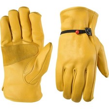 One Pair Wells Lamont Men's Leather Work Gloves Cowhide Leather, NEW Work Gloves price