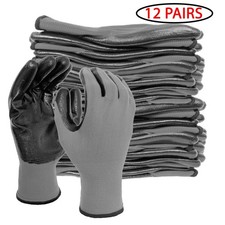 Work Gloves Nitrile Coated 3/6/12 Pack Heavy Duty Grip Construction Mechanic￼ Work Gloves price