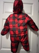 OshKosh B'gosh Snow Suit Bunting Baby 18 Month Boys or Girls Red Buffalo Plaid Baby Snowsuit price