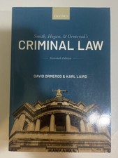 Smith, Hogan, and Ormerod's Criminal Law 16 E by Karl Laird and David Ormerod Criminal Law price
