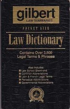 Pocket Size Law Dictionary - Paperback, by Gilbert Law Summaries - Very Good Pocket Laws price