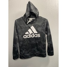 Adidas Boys Camo Pullover Hoodie Grey Black Logo Sweatshirt Size M 10/12 Boys' Sweatshirt price