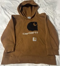 Carhartt Youth Boys Hoodie Pullover Sweatshirt Brown Logo Kids Size S/P/P 8-10 Boys' Sweatshirt price