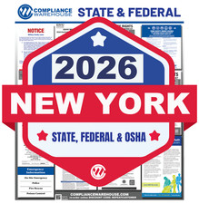 2026 New York NY State/Federal Labor Law in 1 Compliance Poster Paper/Laminated Labor Law price
