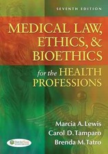 Medical Law, Ethics, & Bioethics - Paperback, by Marcia (Marti) A. - Very Good x Medical Law price