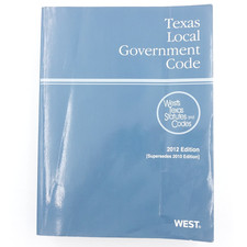 Texas Local Government Code West's Texas Statues and Codes 2012 Ed PB VGUC Local Government Law price