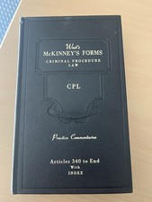 West's McKINNEY'S FORMS CRIMINAL PROCEDURE LAW CPL Articles 340 to End With INDX Criminal Procedure Law price