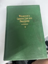 Whartons Criminal Law And Procedure Anderson 3 Criminal Procedure Law price