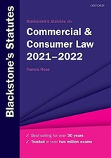 Blackstone's Statutes on Commercial & Consumer Law 2021-2022 (Bl Consumer Law price