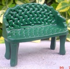 Wrought Iron Garden Bench Green Miniature 1/24 Scale Diorama Accessory Item Garden Bench price