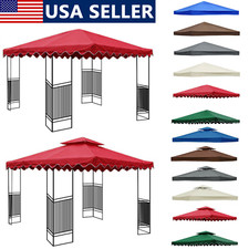 10'x10' Waterproof Gazebo Top Replacement Canopy 1 2Tier UV Sunshade Patio Cover Gazebo price