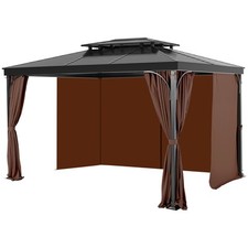 VEVOR Gazebo Privacy Curtain 10' x 10' x 6.9' Waterproof Gazebo Curtains Coffee Gazebo price