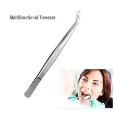 Dental Stainless Steel Tweezer Tweezers Serrated Angled Forceps Pliers Holder Tweezers price
