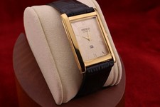 ⌚✨ Vintage Seiko Slim Quartz Gentlemen's Gold Dial ,Black Dress Watch Wristwatches price