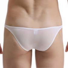Transparent Men's Sexy Briefs Gay Low Waist Ice Silk Bikini Underwear Ultra Thin Men's Briefs price