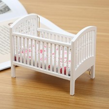 Dollhouse Baby Cot Pretend Toy Birch Wood Lifelike Fun Dollhouse Baby Bed Modern Baby Bed price