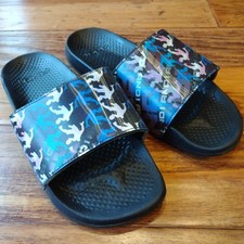 AND1 Men's Black Graphic Crossover Slip On Slides Sandals Slippers Men's Size 12 Men's Slippers and Sandals price