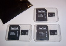 Lot of 3 New 8GB Micro SD Memory Cards, 8 GB MicroSD + Cleaning Cloth - USA Memory Cards price