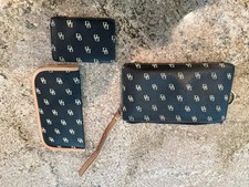 Dooney & Bourke Signature Matching Wristlet Pouch, ID Holder, & Glasses Case EUC Women's Card Holder price