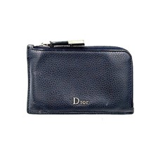 Dior Leather Fragment Case Card Coin Holder Wallet Navy Authentic Made in Italy Women's Card Holder price