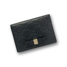 Authentic GUCCI Bowie 388684 Card Case Black Leather From Japan Women's Card Holder price