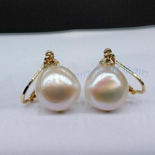 Genuine Natural 12-13mm South Sea White Baroque Pearl Dangle Earrings 14k Gold Gold Earrings price