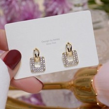 Elegant Women Cubic Zircon Dangle Earrings Crystal CZ Drop Earrings Jewelry Gift Gold Earrings price