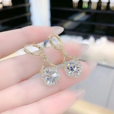 Silver Women Bee Zircon Dangle Earrings Crystal Drop Earrings Jewelry Gifts Gold Earrings price