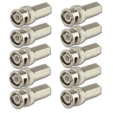 10pcs BNC MaleTwist Plug RG59 CCTV Cable Coax Connector for CCTV Security Camera Security Camera Accessories price