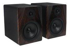 Pair Rockville APM5D 5.25" 250W Active/Powered Dark Wood Studio Monitor Speakers Powered Speaker price