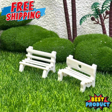 6pcs Mini Garden Bench Set White Heart Hollow Fairy Landscape Decor Outdoor Toy Outdoor & Garden Toys price
