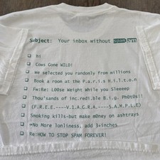 Vtg Tech Shirt 90s Computer Tech Humor White USA Granite Software Apple Parody Graphic & Music Software price