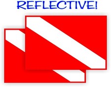 REFLECTIVE Scuba Diving Gear Flag Stickers | Dive Flags Decals Labels Waterproof Diving Gear price