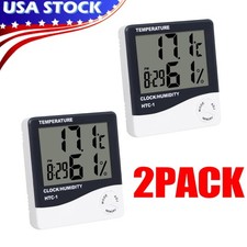 THERMOMETER INDOOR Digital LCD Hygrometer Temperature Humidity Meter Alarm Clock Thermometers price
