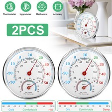 2Pcs Wall Thermometer Indoor Outdoor Mount Garden Greenhouse Home Humidity Meter Thermometers price