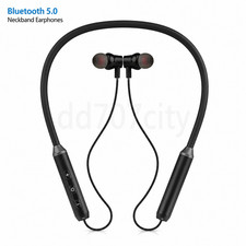 Bluetooth 5.0 Neckband Wireless Headphones Sport In-Ear Earbuds Headset Black In-Ear Headphones price