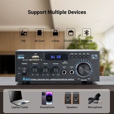 Home Stereo Amplifier Audio Bluetooth 5.0 Max 300Wx2 Power Stereo Receiver AK45 Stereo Amplifiers price