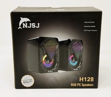 NJSJ H128 RGB PC Speakers 2.0 USB Powered Gaming Desktop Laptop Mini Multimedia Gaming Speaker price
