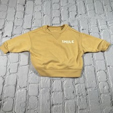Easy Peasy 0-3 Months Baby Smile Mustard Yellow Gold Sweatshirt Baby Sweatshirt price