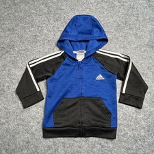 Adidas Baby Toddler Full Zip Lightweight Sweatshirt Hoodie Blue Size 18 Months Baby Sweatshirt price