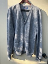 Vintage Classic Knitwear Gray Pure Wool Knit Cardigan Sweater Men Size M Pockets Men's Sweater & Cardigan & Knitwear price
