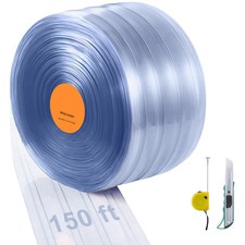 Strip Curtain Ribbed PVC Door Curtain 150'x8" Roll Cooler Freezer Plastic Freezer, Cooler price