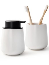 Soap and Toothbrush Holder Set - Ceramic Bathroom Accessories Set White Foami... Electric Toothbrush and Accessories price